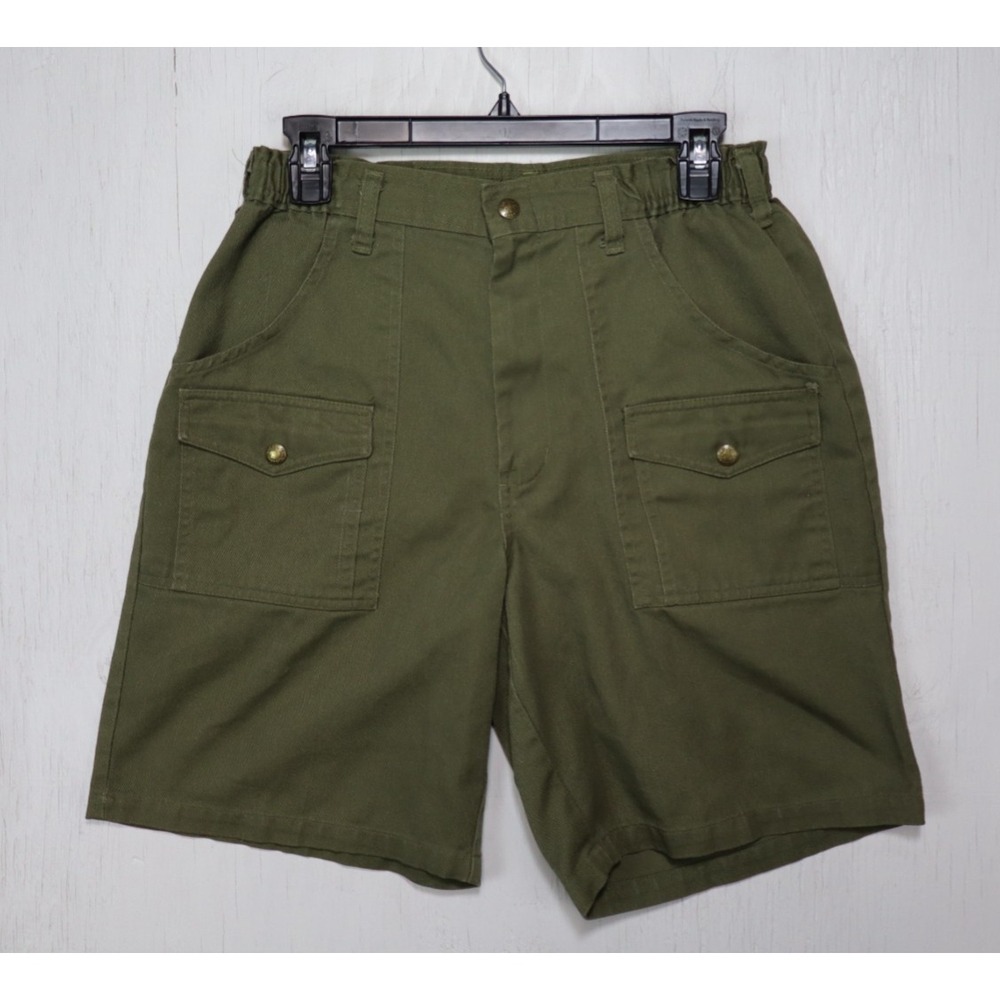 Vintage Boy Scouts Cargo Shorts Mens 32 Green Uniform Utility BSA Stretch Fit 30